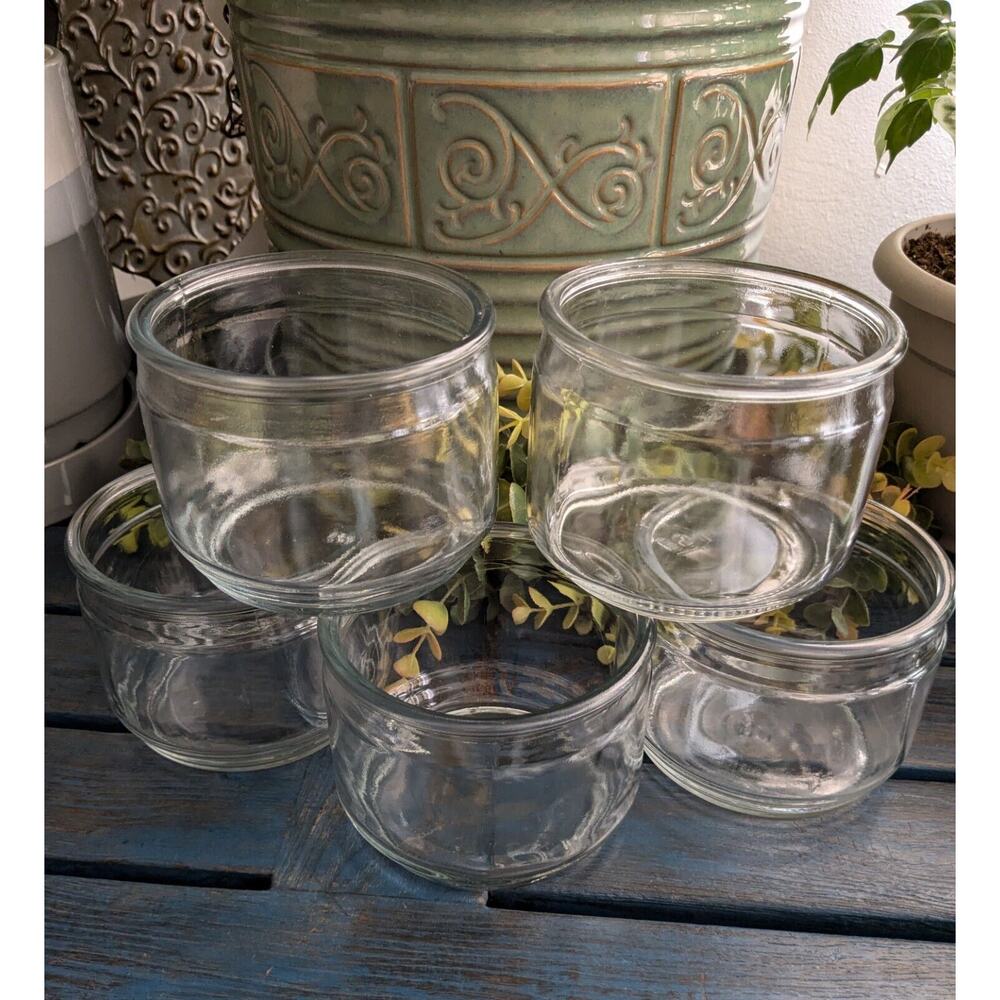 Lot of 5 Empty Candle Jars 11.5oz 3 Wick Design DIY Candle Making Clean No Wax